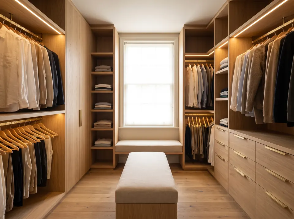 Dressing avec tiroirs et penderies